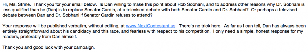 Email to the Bongino Campaign