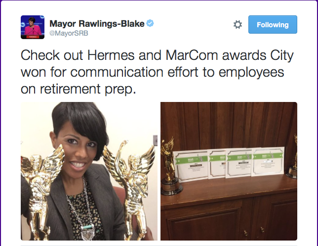 Tweet From Mayor Rawlings-Blake