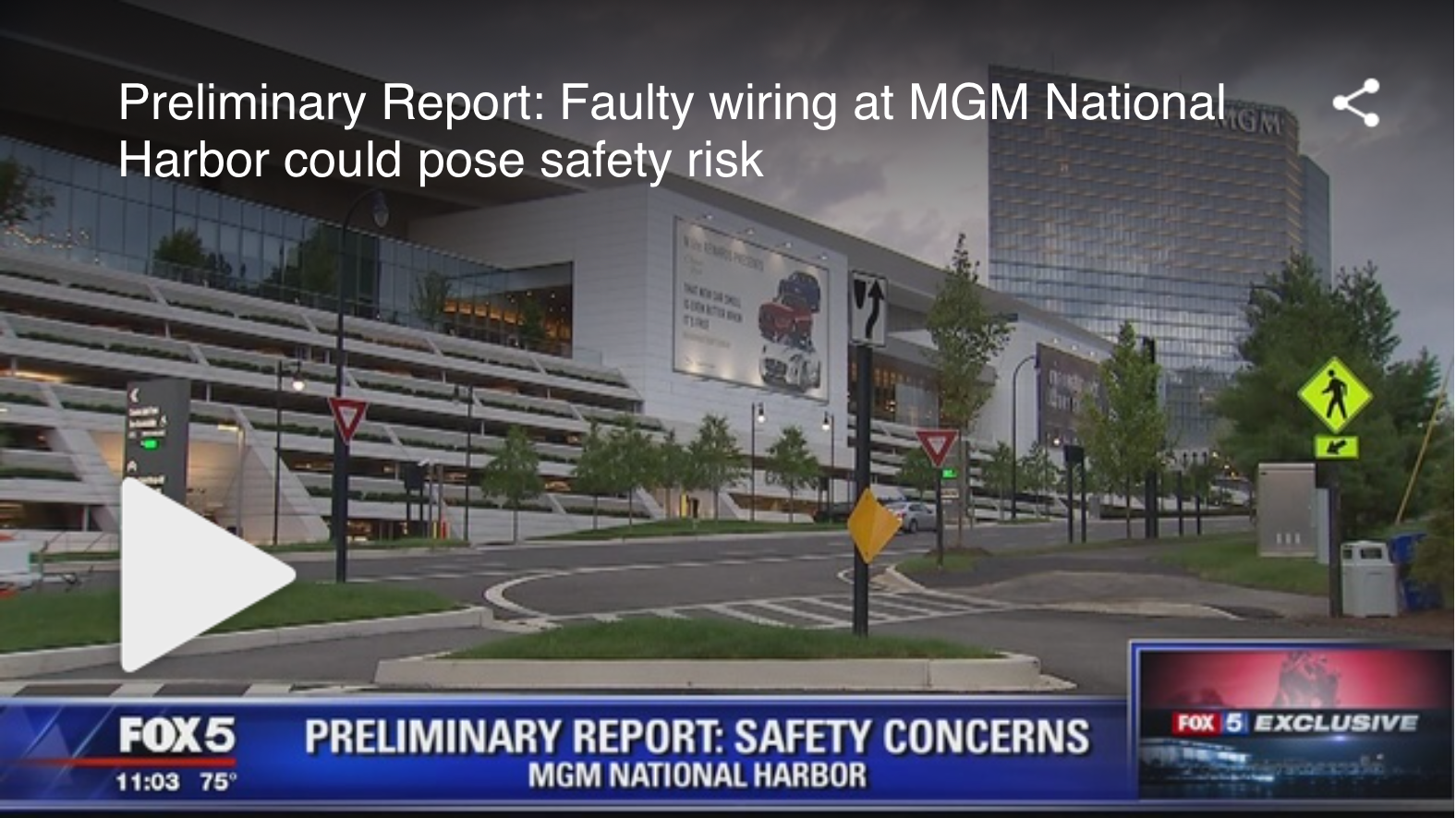 Faulty Wiring at MGM National Harbor